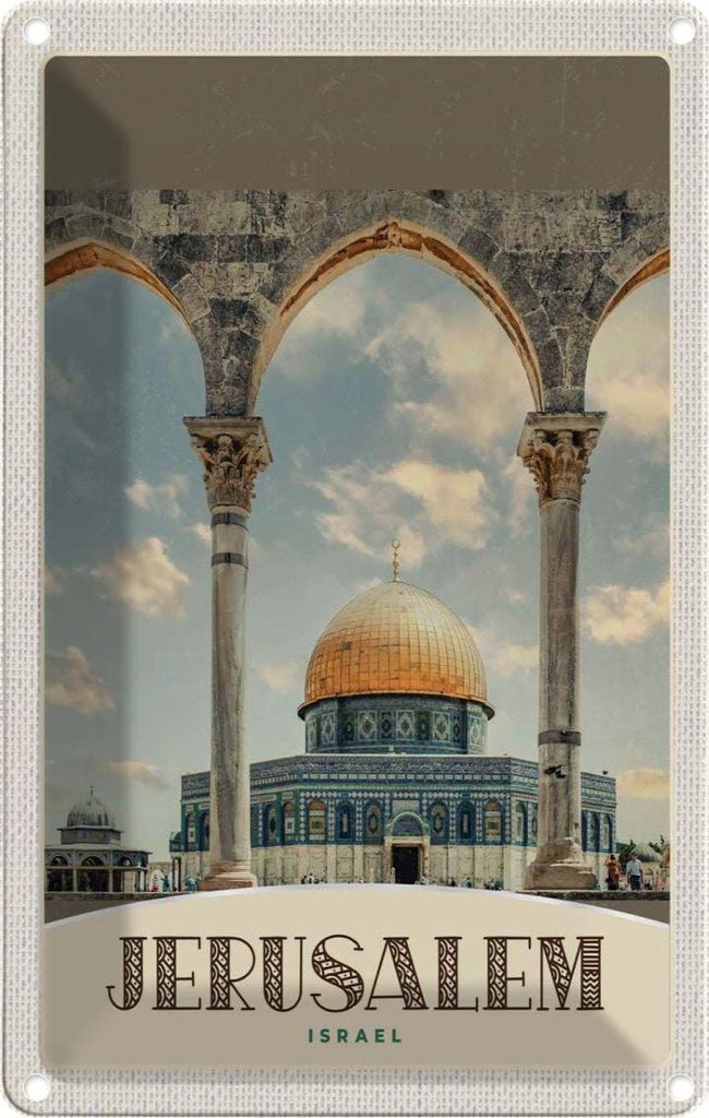 vianmo Blechschild 18x12 cm Jerusalem Israel TempelUrlaub Bildmotiv Reisemotiv Abenteuer Reisen