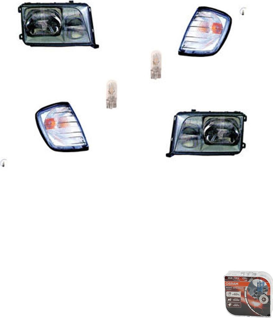 Johns, Scheinwerfer + Osram Night Breaker Laser passend für Mercedes W124 93-95 Satz L R 1248208559 A1248208559 1248208659 A1248208659 1248260943 ...