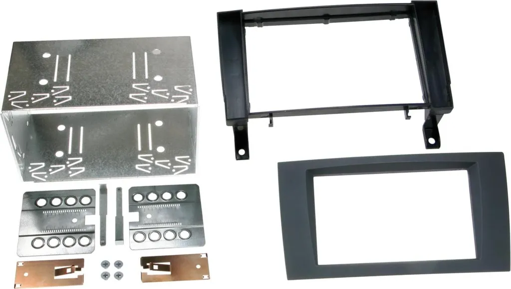 Adaptateur façade 2-DIN pour Mercedes SLK R171 2004-2011 noir soft touch