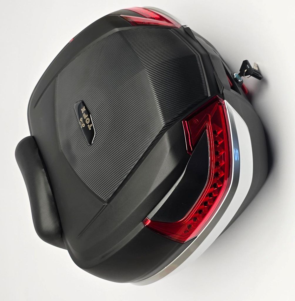 TopX MOTORRAD-TOPCASE 42L + RÜCKENLEHNE + CARBONPLATTE NEU Immagine del prodotto 