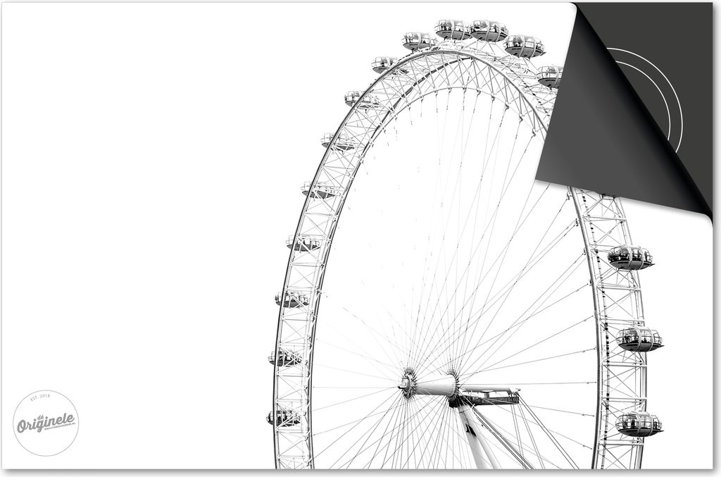 Induktionsschutz 60x52 - abdeckplatte Induktion matt- Dietrix Kochfeldschutz- DELUXE - Weiß - Riesenrad