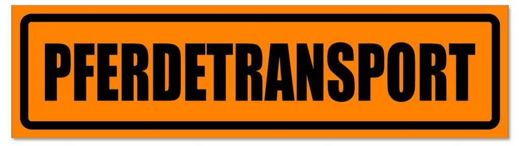 Kiwistar - Autoaufkleber - Orange - Schwarz - 60 x 16 cm - Pferdetransport invertiert - Hinweis Aufkleber Sticker für Auto, Kfz, Fahrrad, PKW, LKW