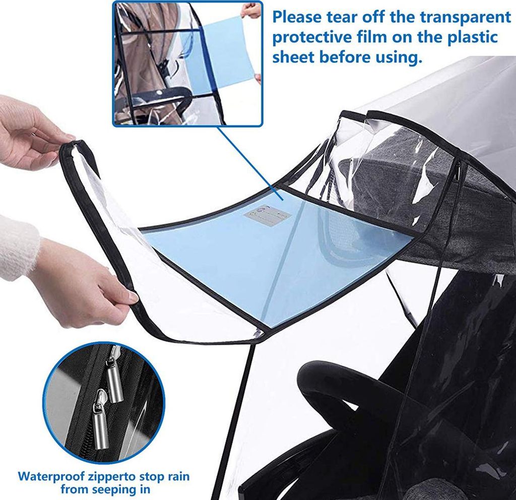 Transparenter Kinderwagen-Regenschutz, universeller wasserdichter Schutz für Baby-Kinderwagen