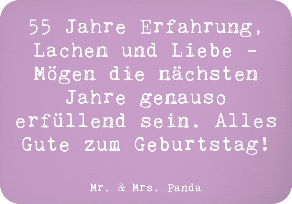 Mr. & Mrs. Panda Magnet Spruch 55. Geburtstag Erfüllung - Lavendeltraum - Geschenk, Kühlschrankmagnet, fünfzigster, Notizhalter, Freude, Meilens...