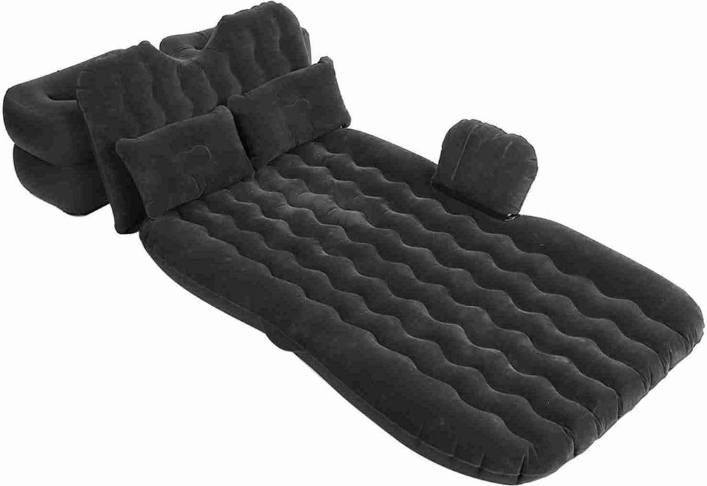 Aufblasbare Bettmatratze Indoor Outdoor Camping Travel Car Back Seat Air Beds Cushion(Black)