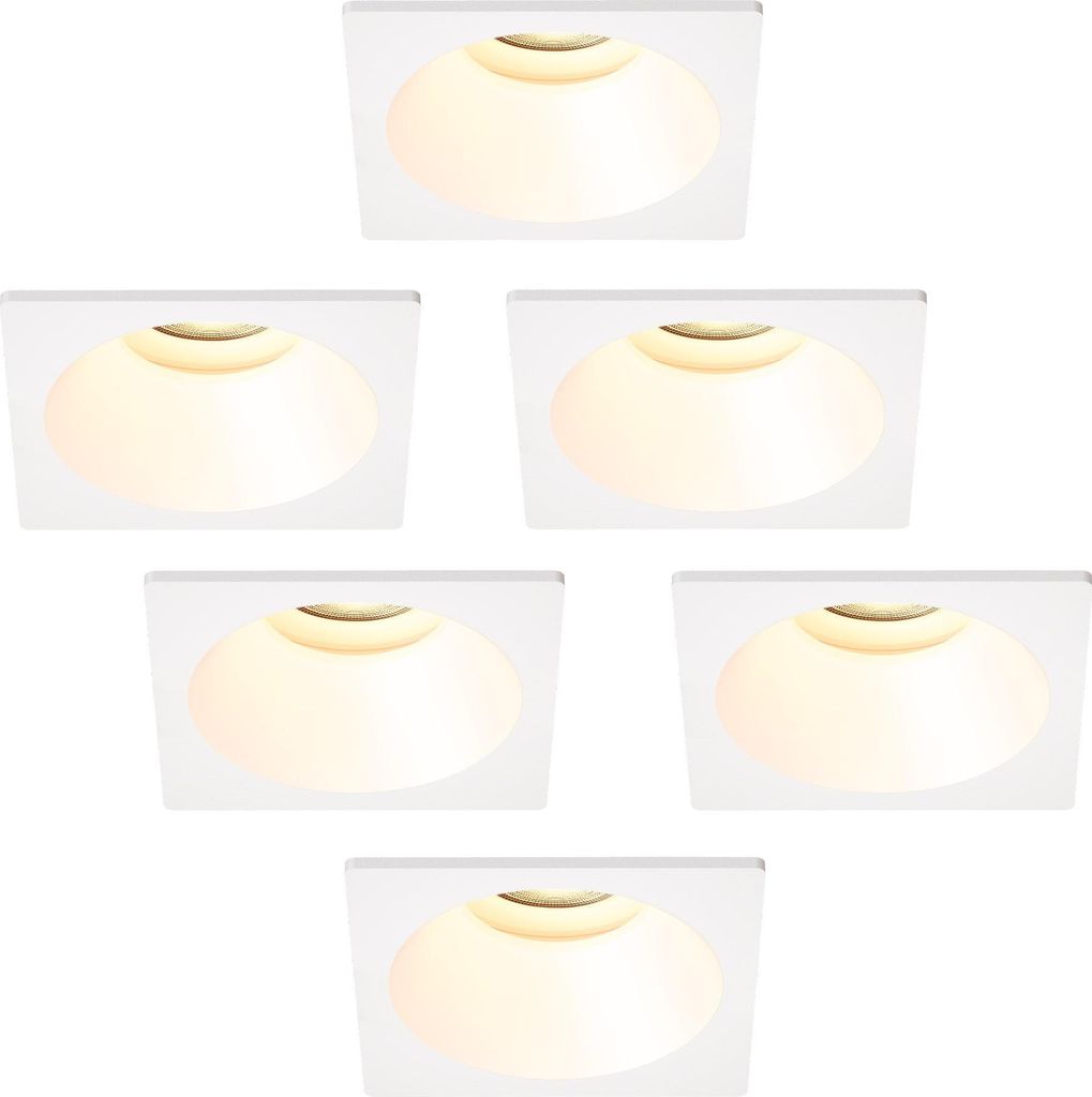 Ledvion - 6x Einbaustrahler led Spot weiße Runde, 81 x 81 mm, dimmbar, neigbar, trimlos, 3W, GU10 -Spot, 2700.000, 345 Lumen, Aluminium, IP20, mod...