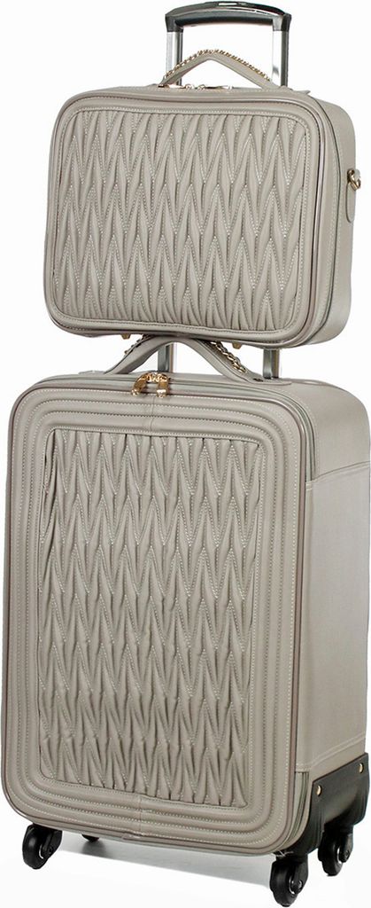 Damen Business Kosmetik und Reisekoffer 2er Set Licht Grau Bowatex