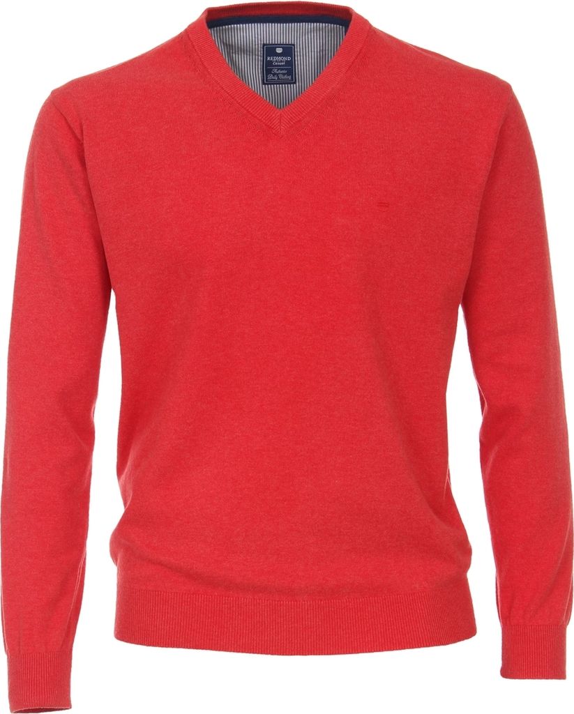REDMOND Übergrößen V-Neck-Pullover Hellrot 6XL
