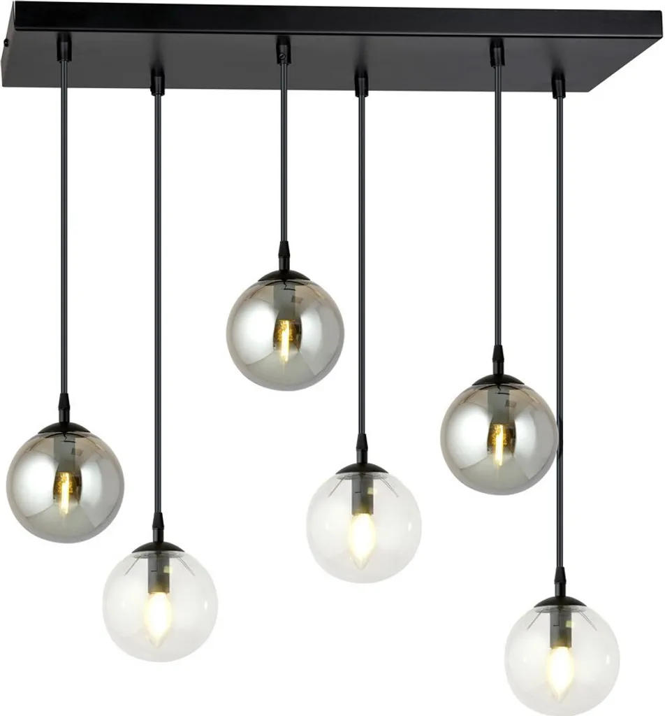 Lustre 6 Bras E14 40W COSMO Emibig - Luminaire Métal Finition Mixte