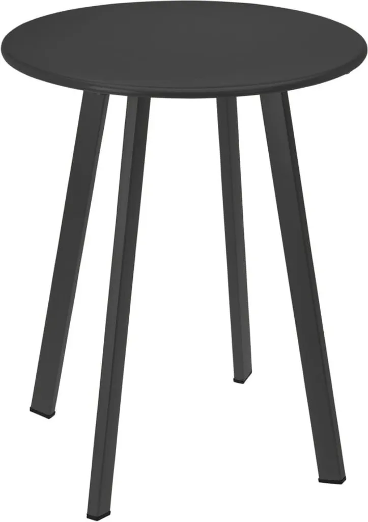 Petite table basse de jardin ronde 40x49 cm ProGarden en métal anthracite