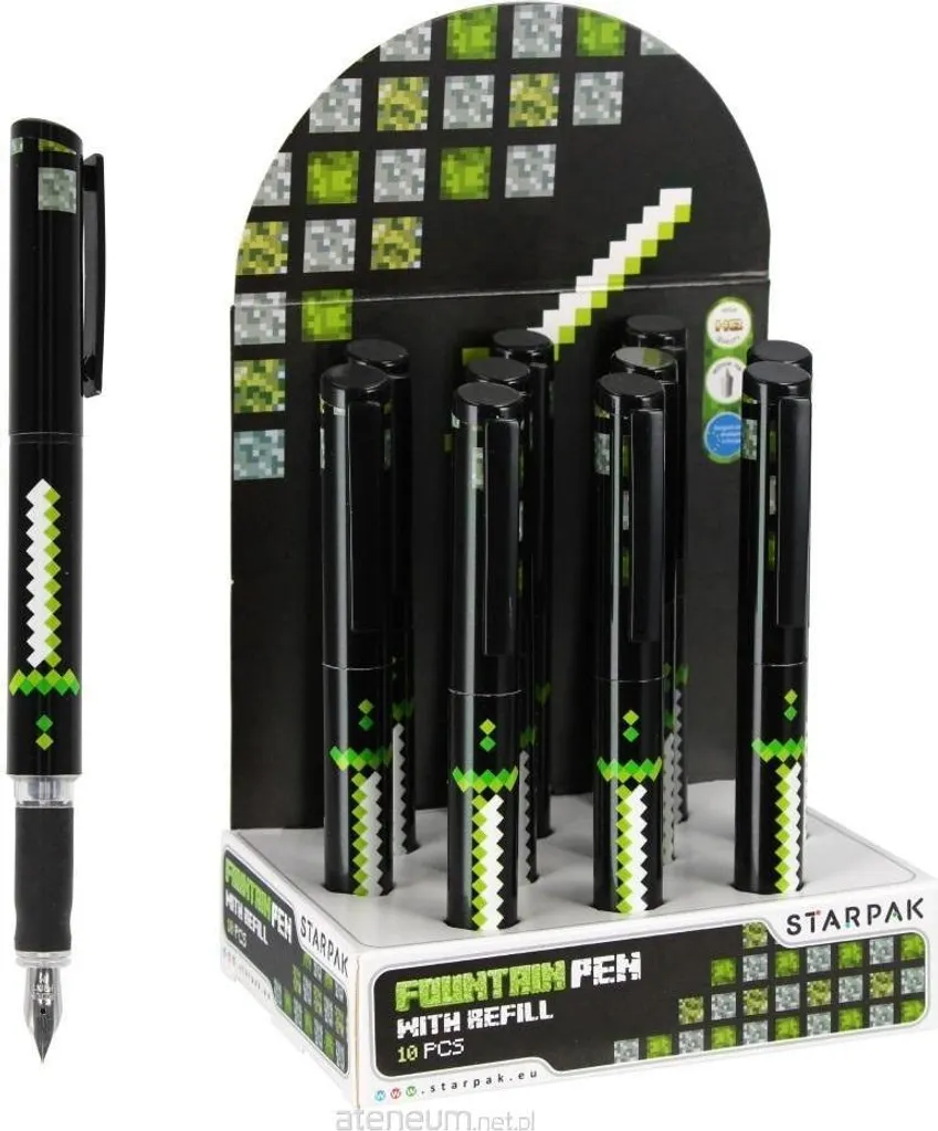 Stylo plume Pixel Game ergonomique lot de 10 avec pointe fine en acier