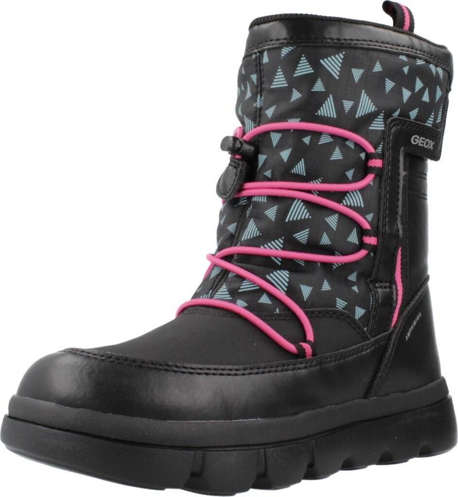 Geox J WILLABOOM Girl B A Ankle Boot, Black/Fuchsia, 30 EU