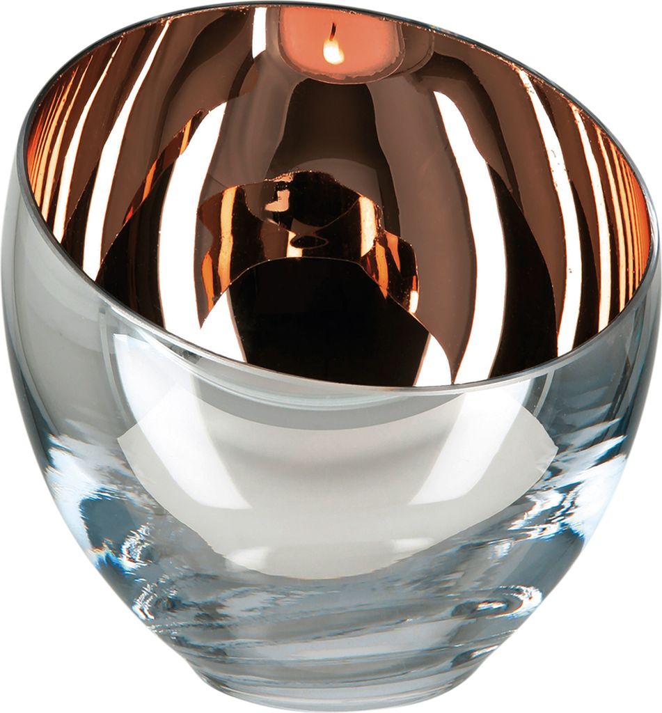 Fink Teelichthalter Candy braun Glas Höhe 11 cm Produktbild 1