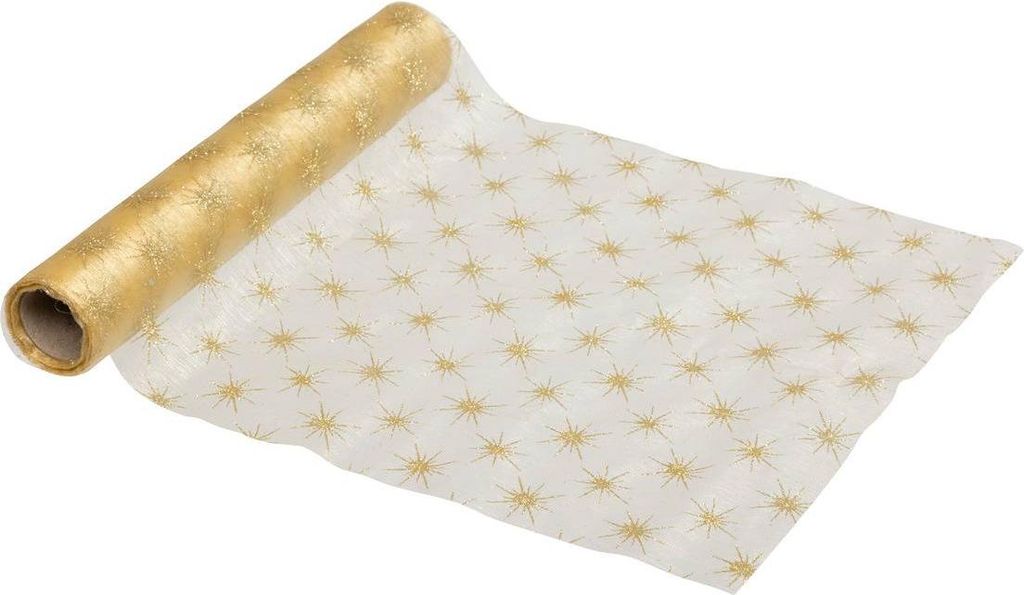 Feeric lights & christmas - Organza stoff sterne 28x500cm gold