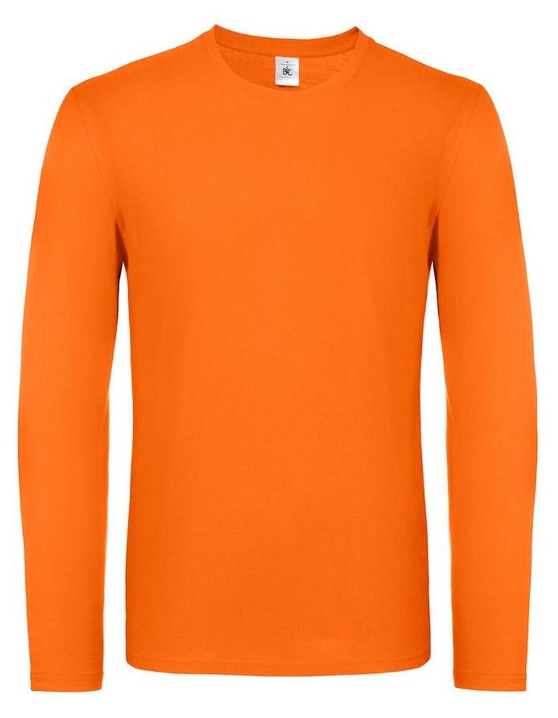 B&C - "#E150" T-Shirt für Herren Langärmlig FK2966 (S) (Orange)