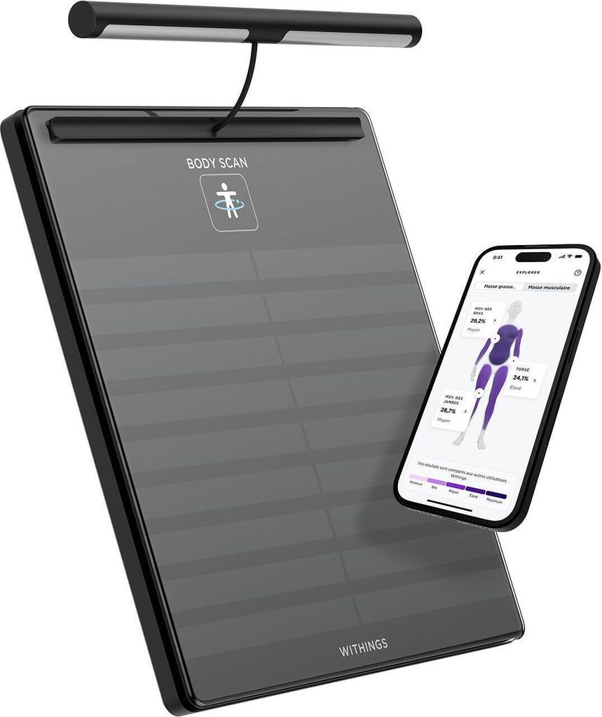 Withings Body Scan WLAN-Personenwaage mit BIA und Produktbild 