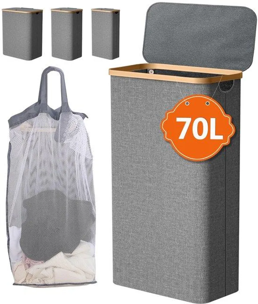 Panier à linge pour yoga et buanderie 70L - Sac intérieur pratique