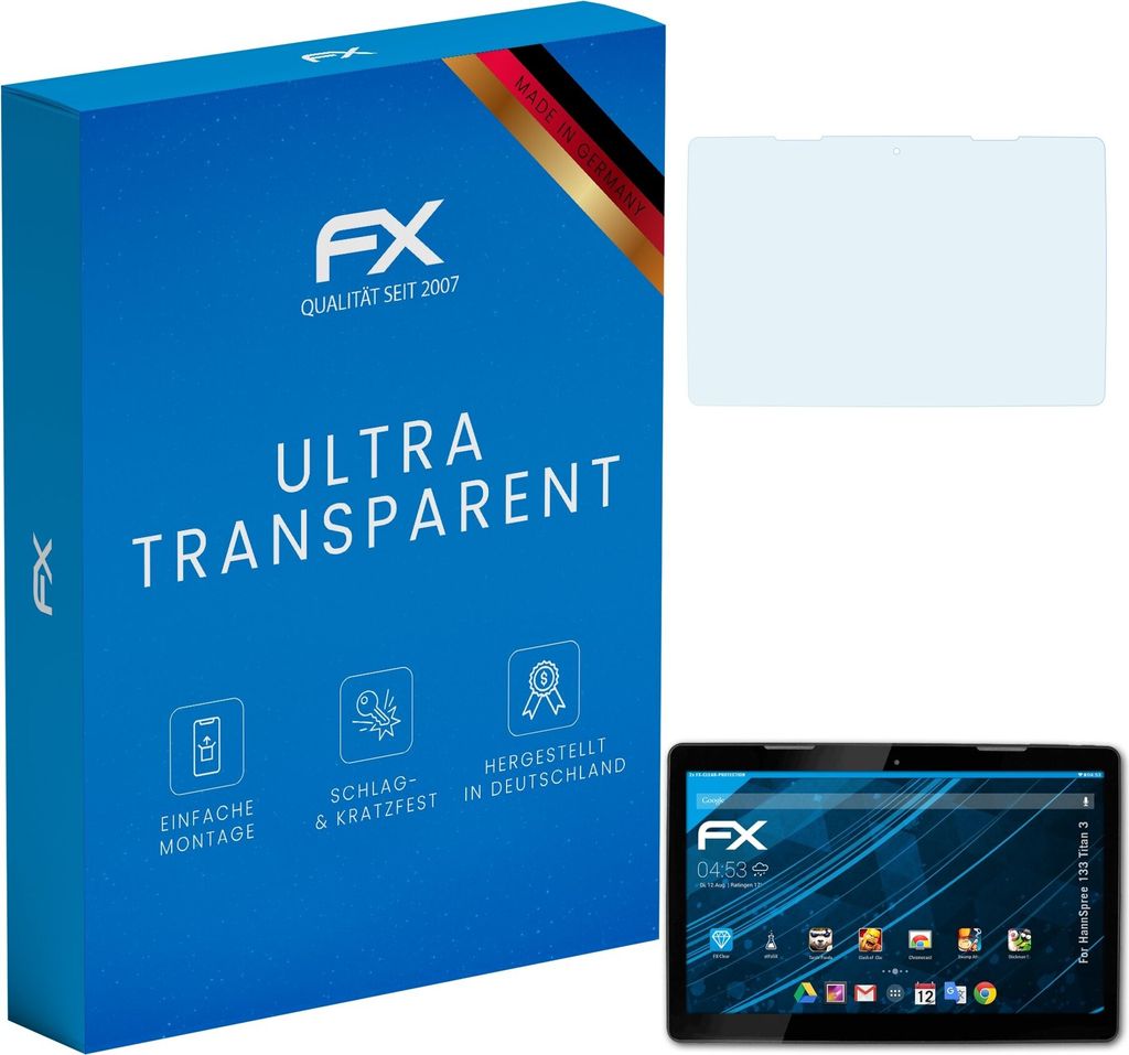atFoliX FX-Clear 2x Schutzfolie kompatibel mit HannSpree 133 Titan 3 Displayschutzfolie