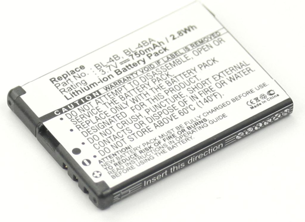CELLONIC 1x Akku für Mobilfunk Kompatibel mit Nokia 2760, 7373, 6131, BL-4B - (750mAh, 3.7V)