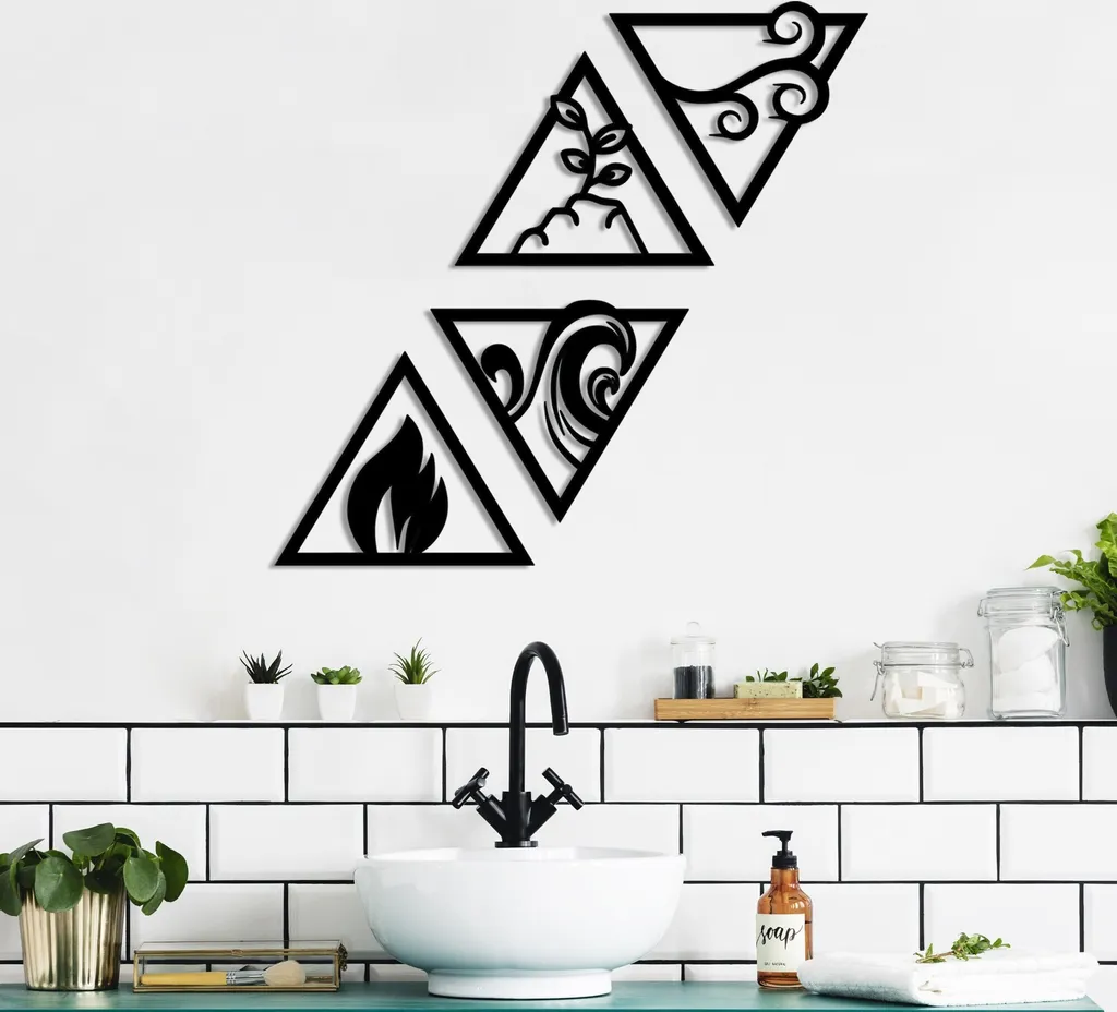 Wallity, For Elements, Accessorio decorativo da parete in metallo, Nero, 100 % METALLO, 30 x 25 cm