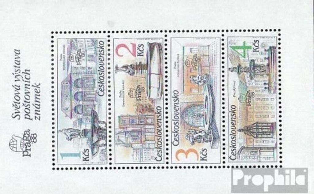 Briefmarken Tschechoslowakei 1988 Mi Block81 (kompl.Ausg.) postfrisch Briefmarkenausstellung