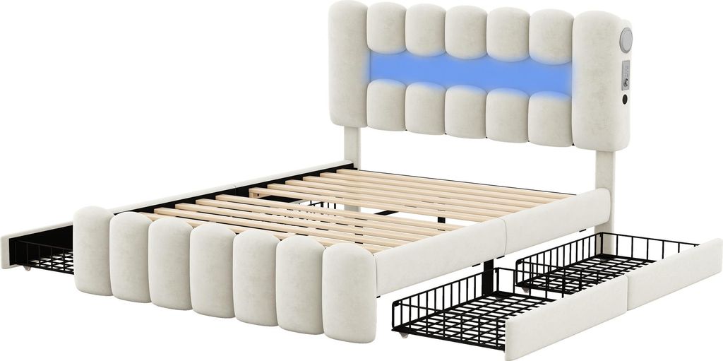 łóżko tapicerowane 140 x 200, łóżko tapicerowane z 4 Zdjęcie produktu 