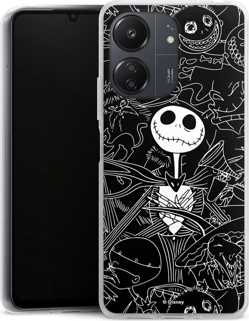 DeinDesign Handyhülle für Xiaomi Redmi 13C 5G Silikon Hülle Case Smartphone Schutzhülle Disney Halloween Nightmare Before Christmas