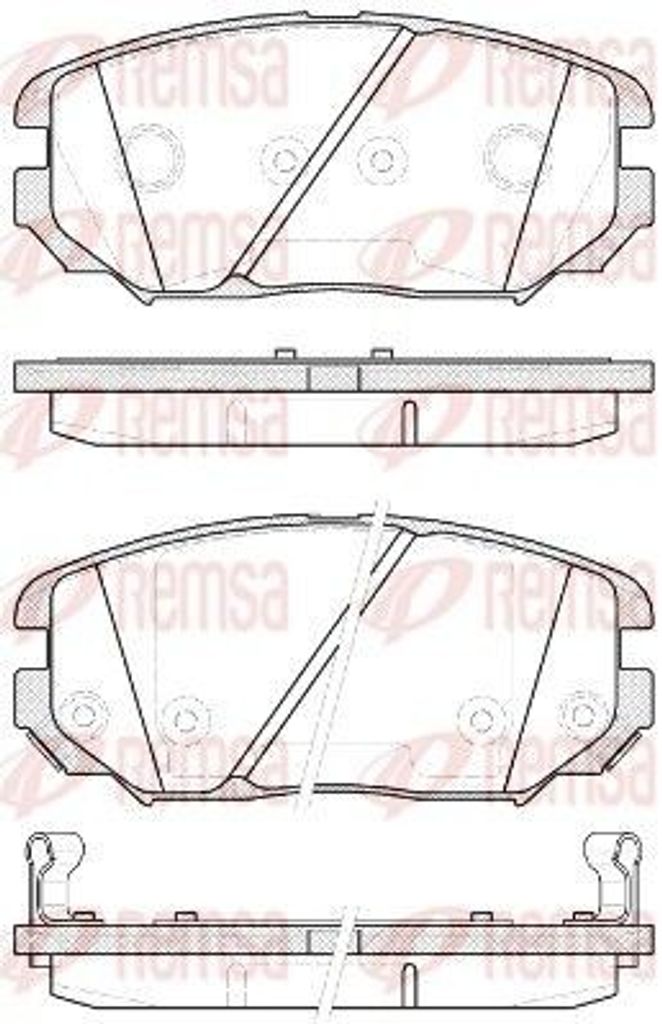 REMSA Bremsbeläge Satz Vorne Bremsklötze für HYUNDAI TUCSON (JM) 1204.12