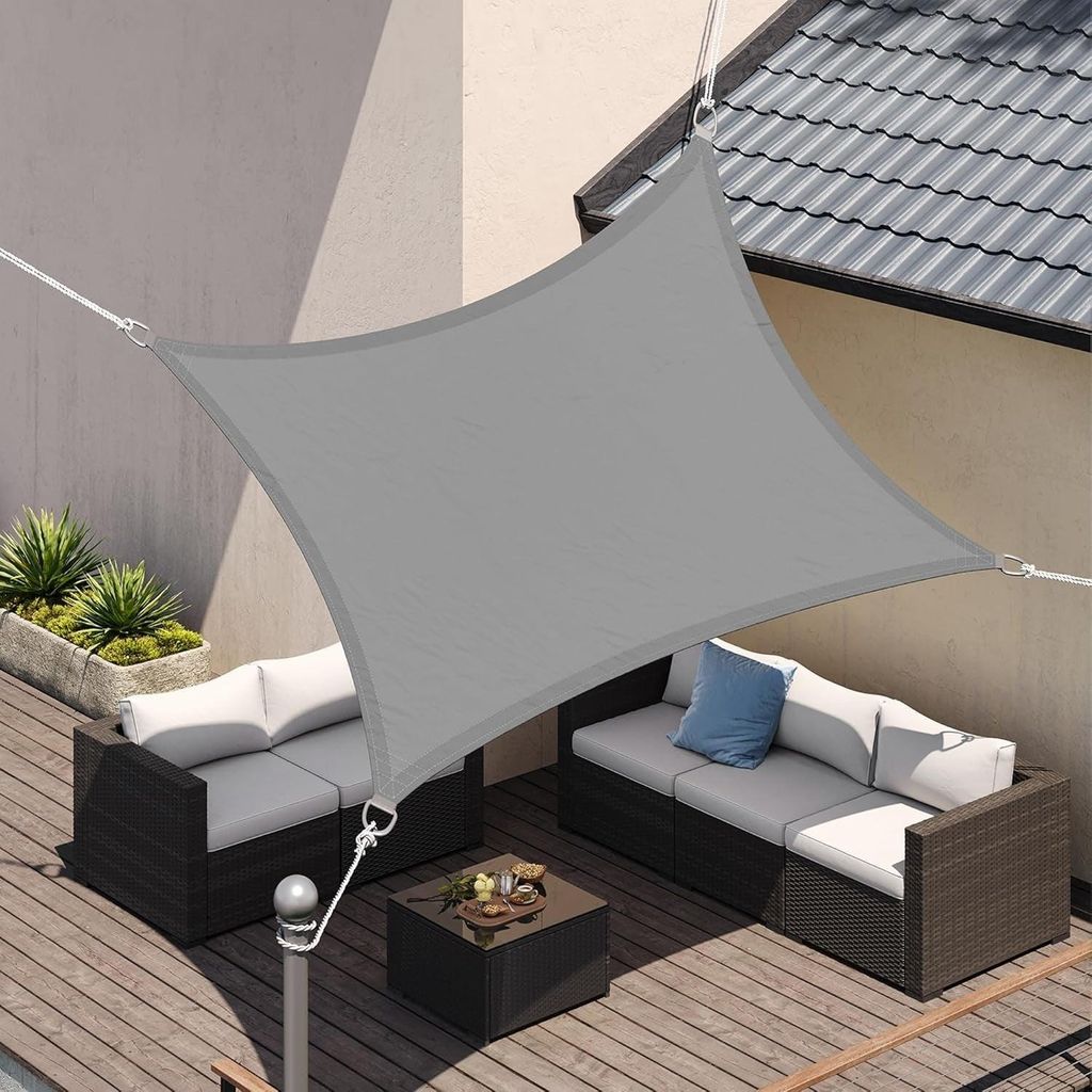 Slnečná clona, 2 x 3 m, obdĺžnikový tvar, svetlosivá farba, Obrázok produktu 