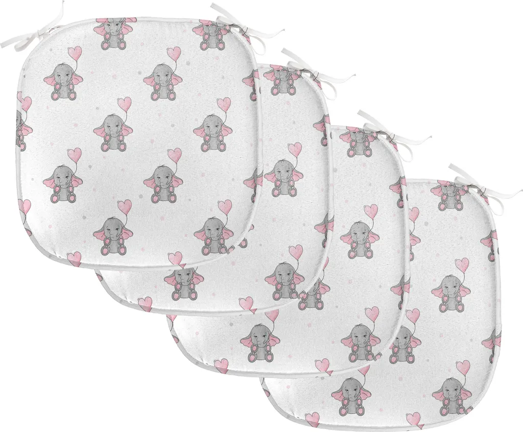 Assise de Chaise Confortable pour Salle à Manger Motif Éléphant Gris