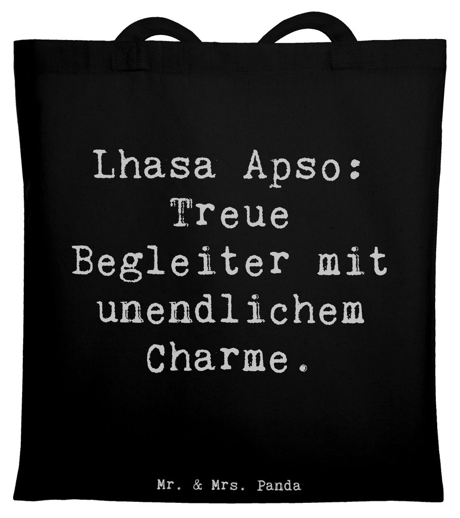 Mr. & Mrs. Panda Shopping Tasche Spruch Lhasa Apso Treue Begleiter - Schwarz - Geschenk, Hunderassen, Hunderasse, Stoffbeutel, Pflege, kleiner Hund...