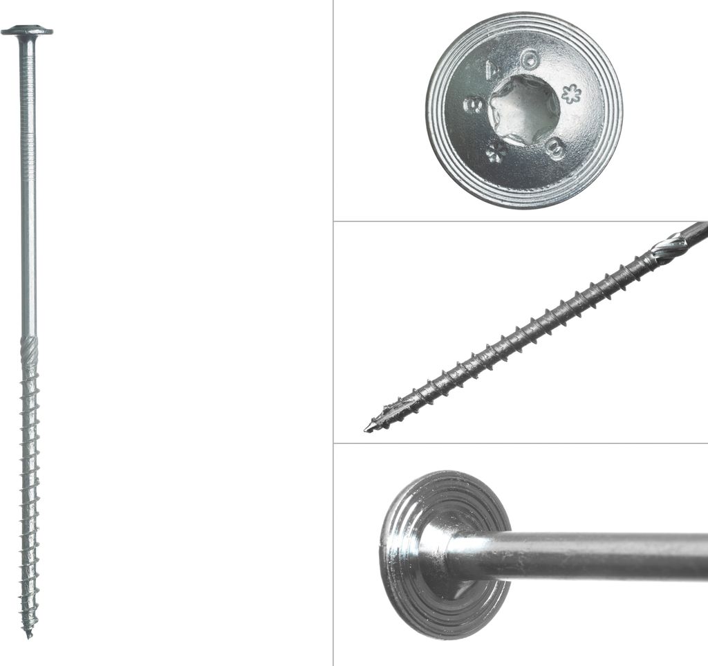 Tellerkopfschrauben verzinkt Torx 8 x 220 mm - Schachtel 50 Stück
