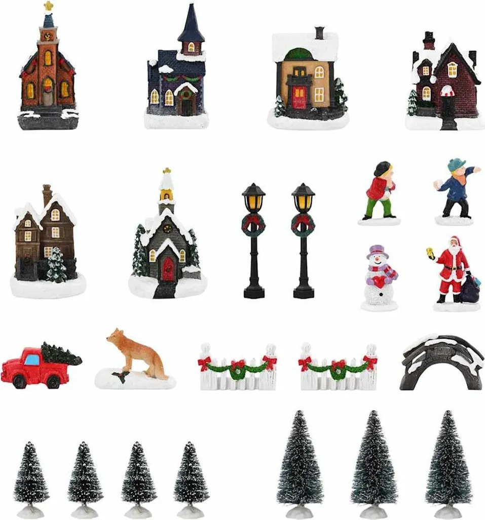 Centre de table de Noël Multicolore vidaXL en Résine Durable 25 cm - 3