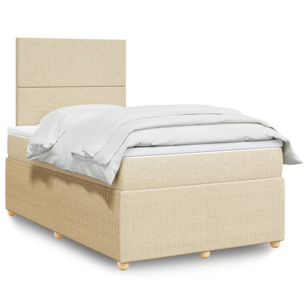 Maison Exclusive - Boxspringbett mit Matratze Creme 120x200 cm Stoff