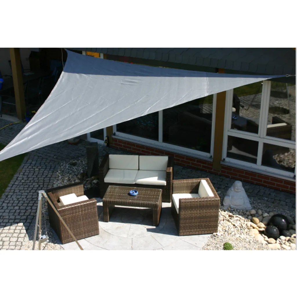 Tenda da Sole Triangolare 5x5x5m Grigio - Offerta Estate Giardino