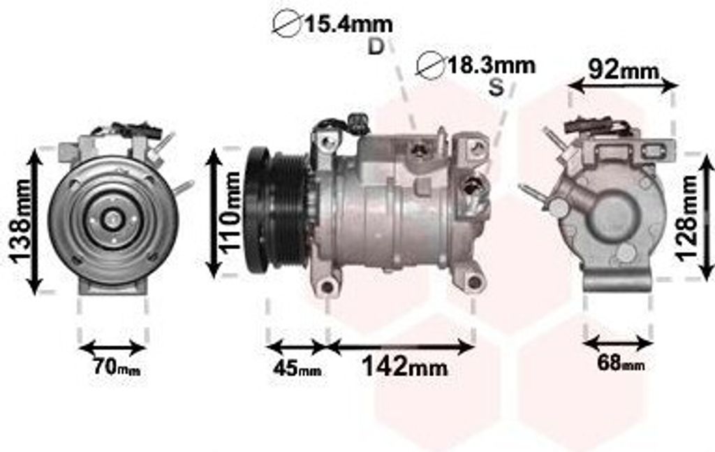 VAN WEZEL 0700K128 - OE K55111417AE Klimakompressor für Voyager V (RT)
