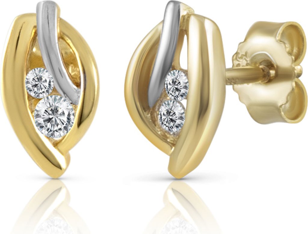 F Ohrstecker 333/- Gold 0,9cm mehrfarbig Zirkonia weiß 371320831