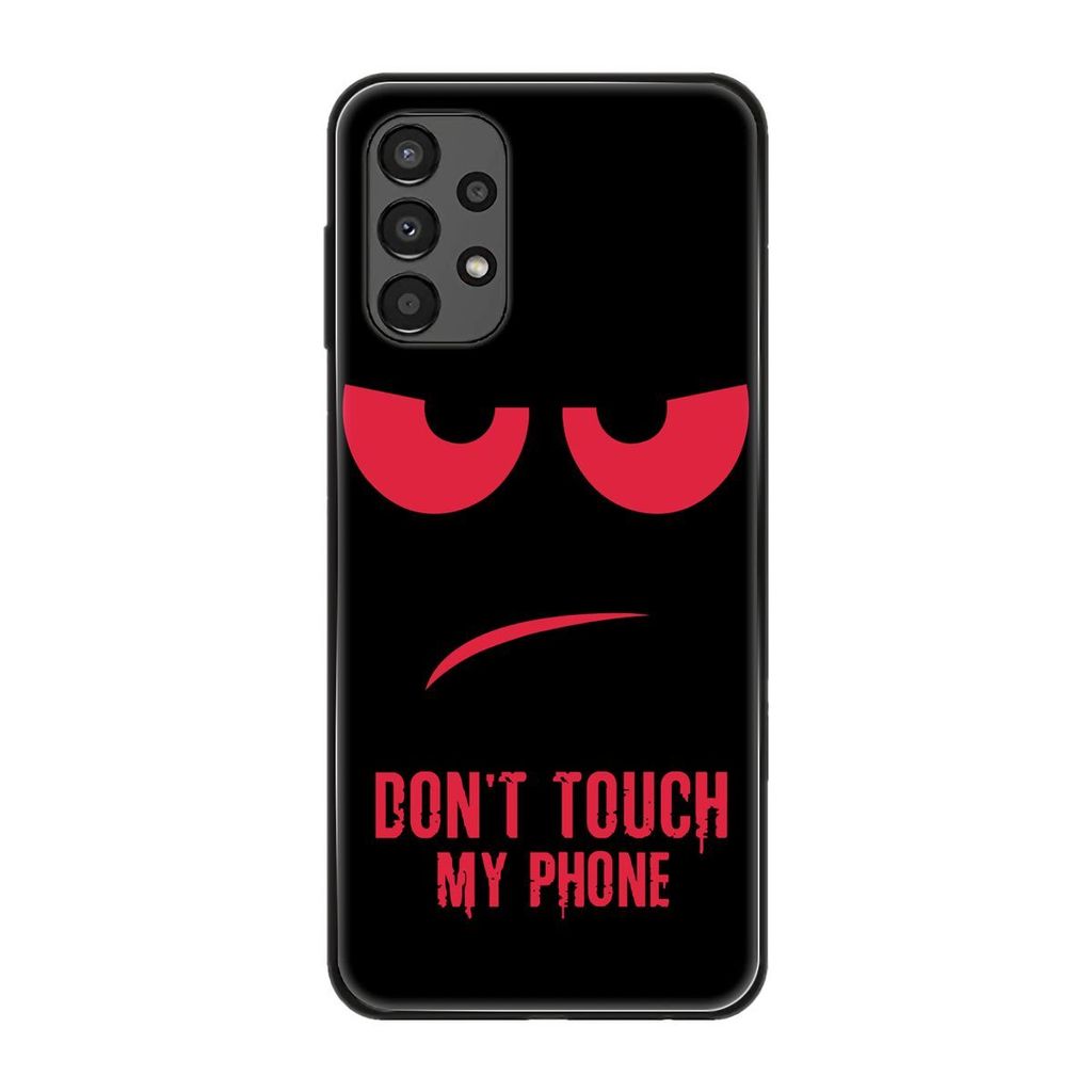 König Design Hülle kompatibel mit Samsung Galaxy A13 4G Kunststoff Soft Handyhülle - Handy Case Dont Touch My Phone Rot