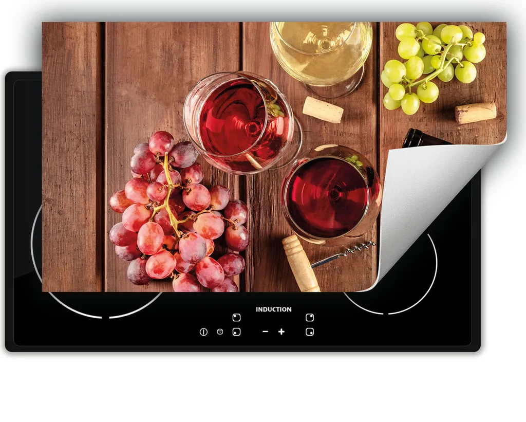 Copripiano Induzione DarHaus 90x52 cm - Effetto Rustico Legno e Vino