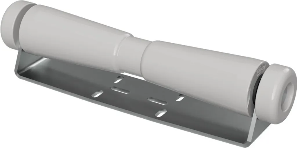 Rullo Chiglia SUPROD 400mm in Poliuretano Grigio con Supporto Zincato