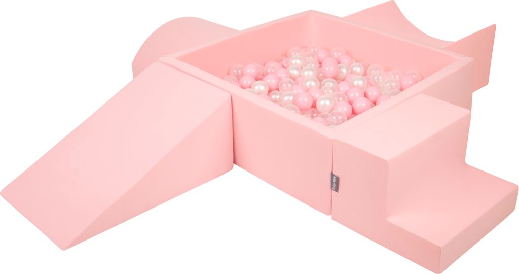 KiddyMoon Spielplatz Aus Schaumstoff Mit 300 Bälle ∅7cm Hindernisläufen Version 5 Quadrat Bällepool Mit Bunten Bällen Für Babys Und Kinder