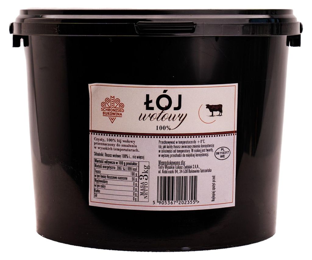 Graisse de bœuf premium, 100%, 3 kg - Schronisko Image du produit 