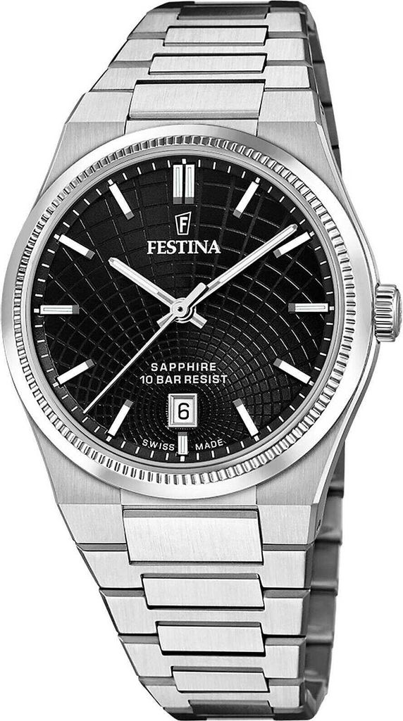 Festina F20051/6 Uhr Herrenuhr Edelstahl Datum silber