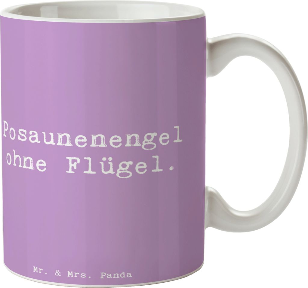 Mr. & Mrs. Panda Tasse Spruch Engel Posaune - Lavendeltraum - Geschenk, Instrument, Musikerwitz, Trinkbecher, Musiker, schöne, Lernen, Pott, Musik...