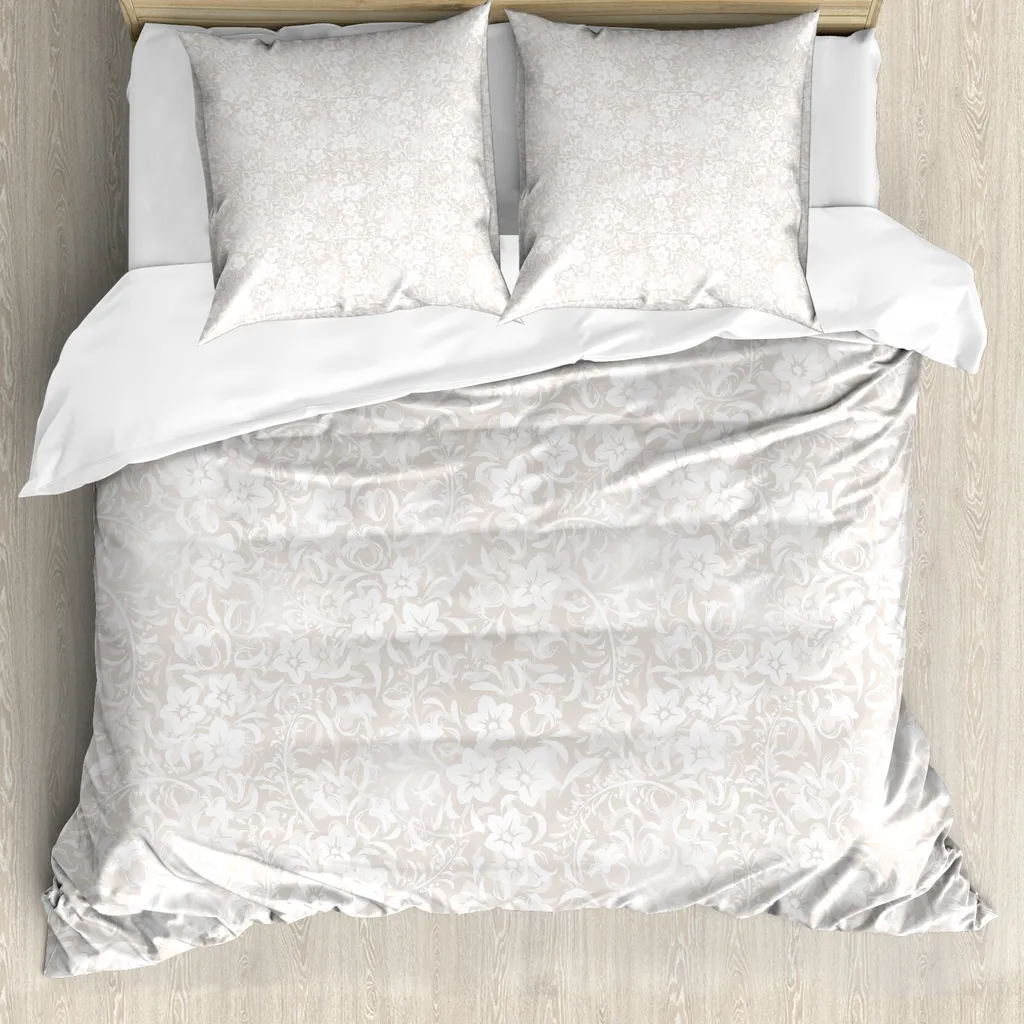 Copripiumino ABAKUHAUS Antiacaro 200x200 Avorio Campo Fiorito