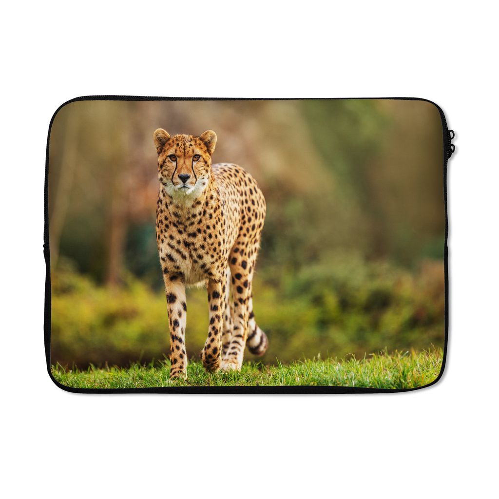 MuchoWow® Laptop Hülle 13 Zoll Wildtiere - Gras - Leopard - Produktbild 