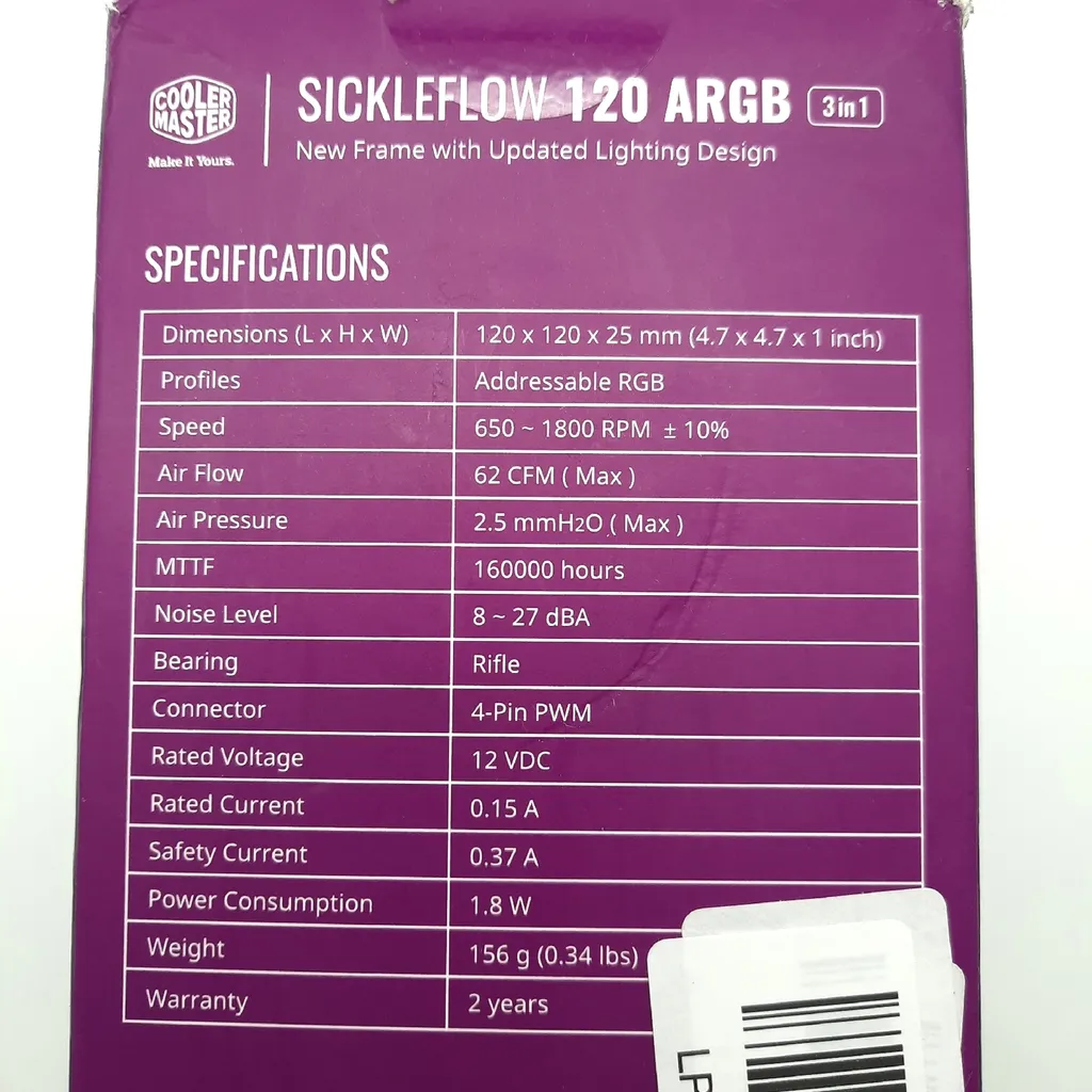 Ventilateur SickleFlow 120 ARGB avec Pression Statique Élevée Pack de 3