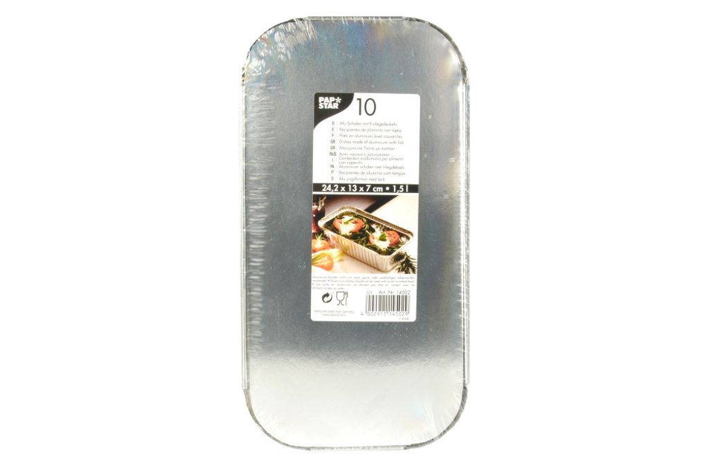 10 Papstar Schalen, Alu + Einlegedeckel, PP-beschichtet Produktbild 