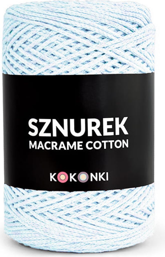 Kokonki Makramee-Garn 2mm, 200m Rolle - Mint Melange, 100% Baumwolle