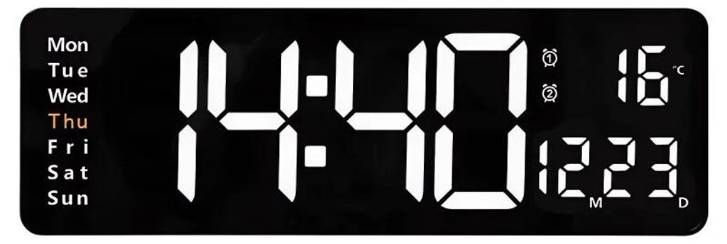 Verk 27453 Orologio digitale multifunzionale da parete con Immagine del prodotto 